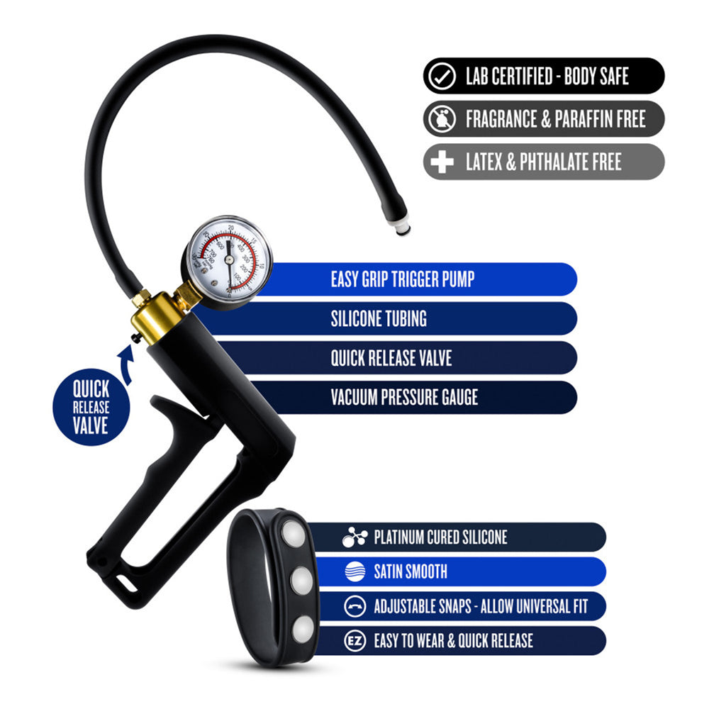 Performance Gauge Pump Trigger with Silicone Tubing and Silicone Cock Strap – Black