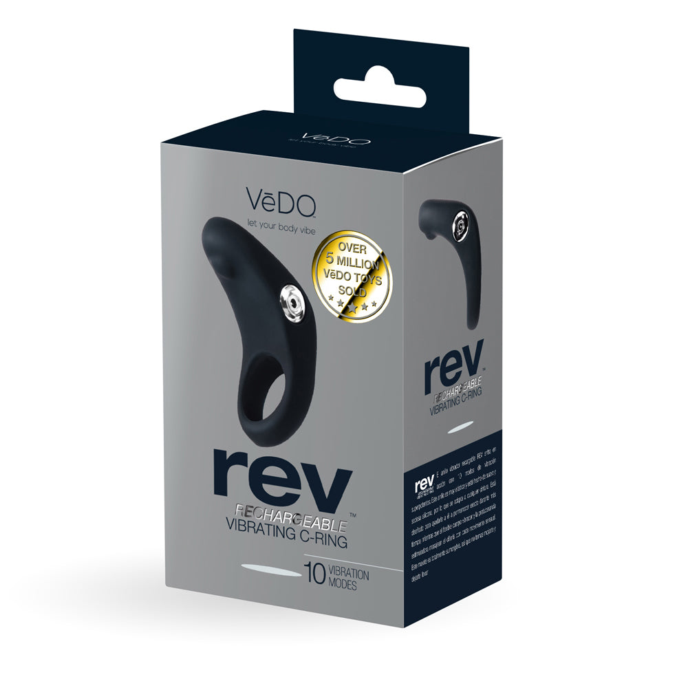 Vedo Rev Rechargeable Vibrating C-Ring for Men - Black