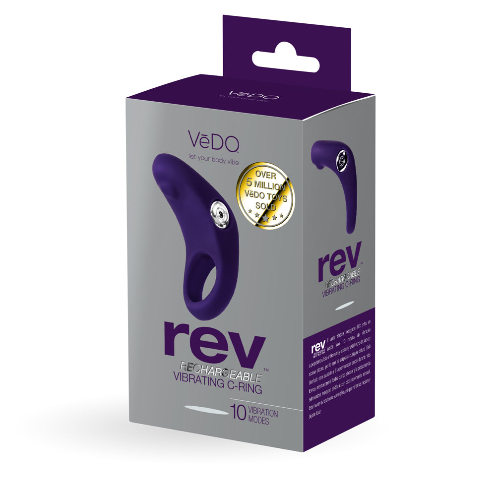 Vedo Rev Rechargeable Vibrating C-Ring Purple