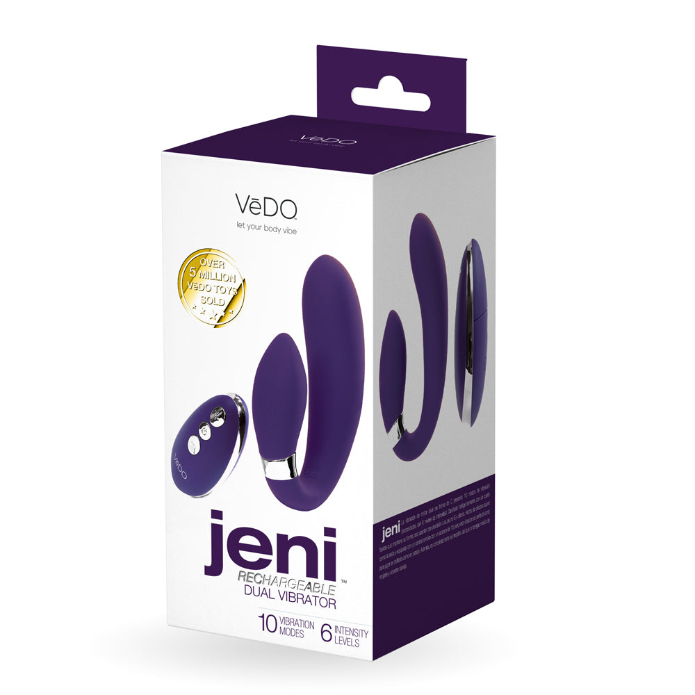 Jeni C-Shaped Dual Motor Vibe With Remote Purple