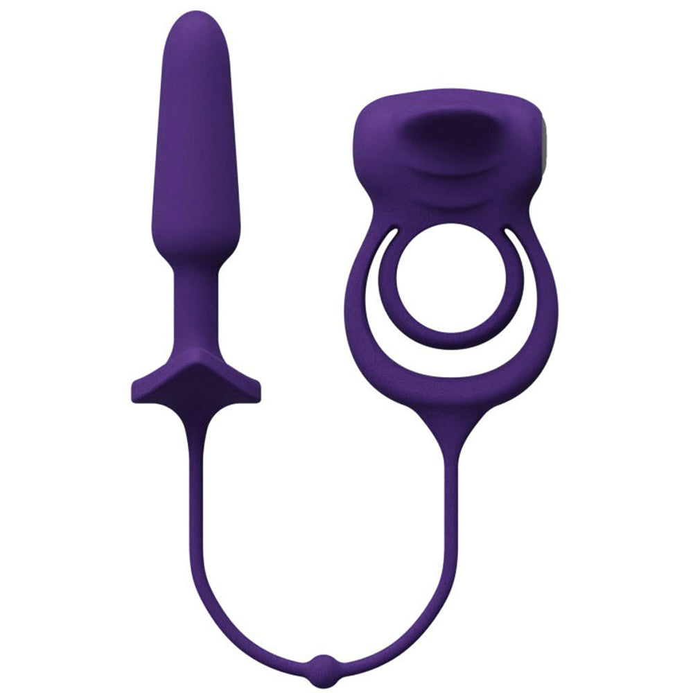 Humper Rechargeable Dual C-Ring With Plug Purple