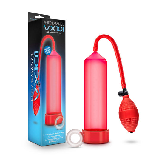 Performance Vx101 Red Male Enhancement Pump – Vacuum Penile Pump for Improved Erections