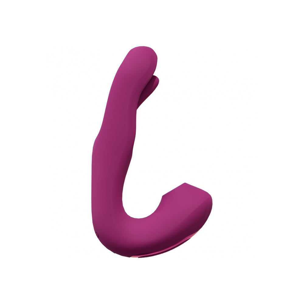 Vive Yuna Rechargeable Dual Action Airwave Vibrator With Innovative G-Spot Flapping Stimulator Pink