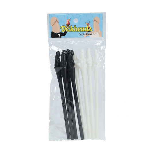 The Dickheads Couples Straws - Black & White Novelty Drinking Straws