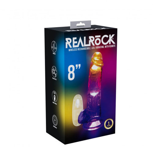 Realrock LED Vibrating Dildo with Balls – Illuminated Vibrator for Enhanced Sensation