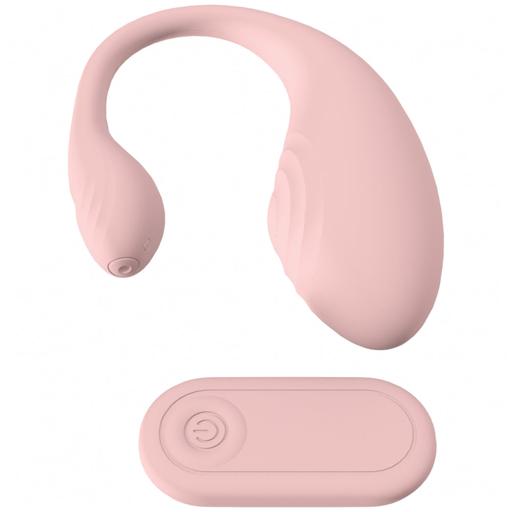 Loveline Wave C-Shape Vibrator with Remote – Pink