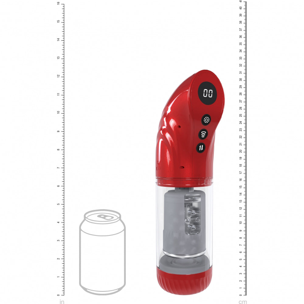 Pumped Strokemate Masturbator Metallic Red - Male Sex Toy