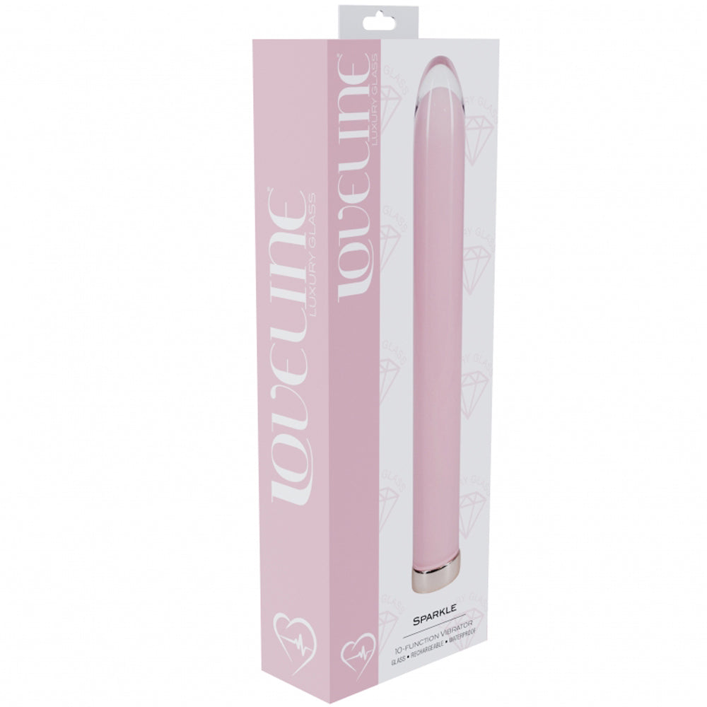 Loveline Sparkle 6.3" Glass Vibrator Pink