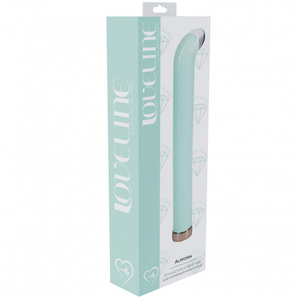 Loveline Aurora 6.3-Inch G-Spot Glass Vibrator – Green