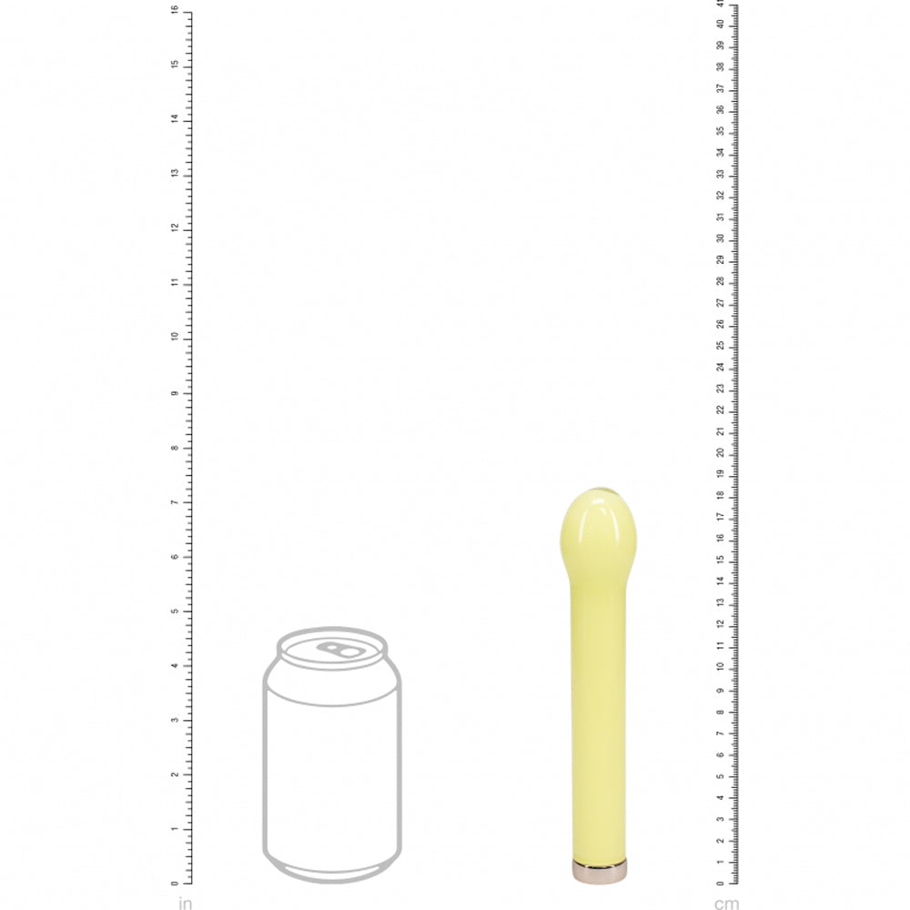 Loveline Celestia 6.3-Inch Glass Vibrator with Bulb Tip - Yellow