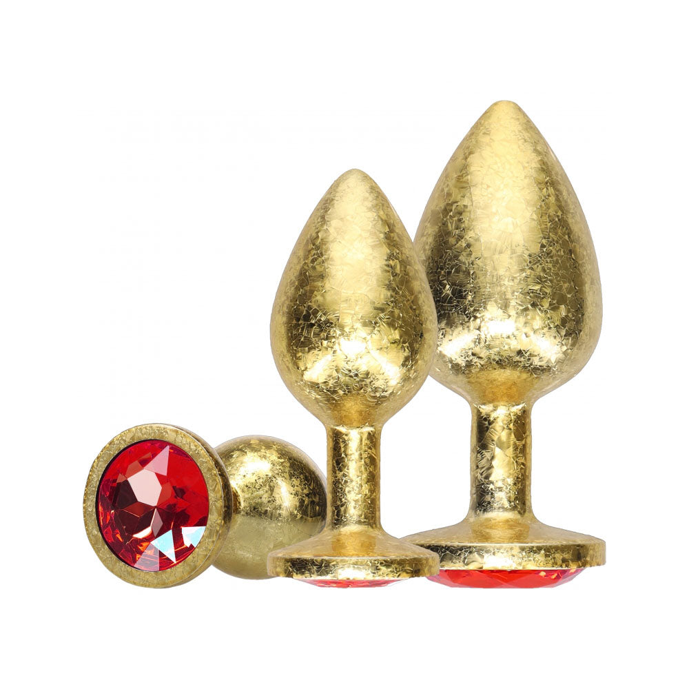 Ouch! Milan Collection Gold Metal Anal Plug Set – Premium Stainless Steel BDSM Toy for Beginners & Experts