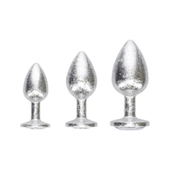 Ouch! New York Collection Silver Metal Anal Plug Set – Premium Stainless Steel Anal Toys