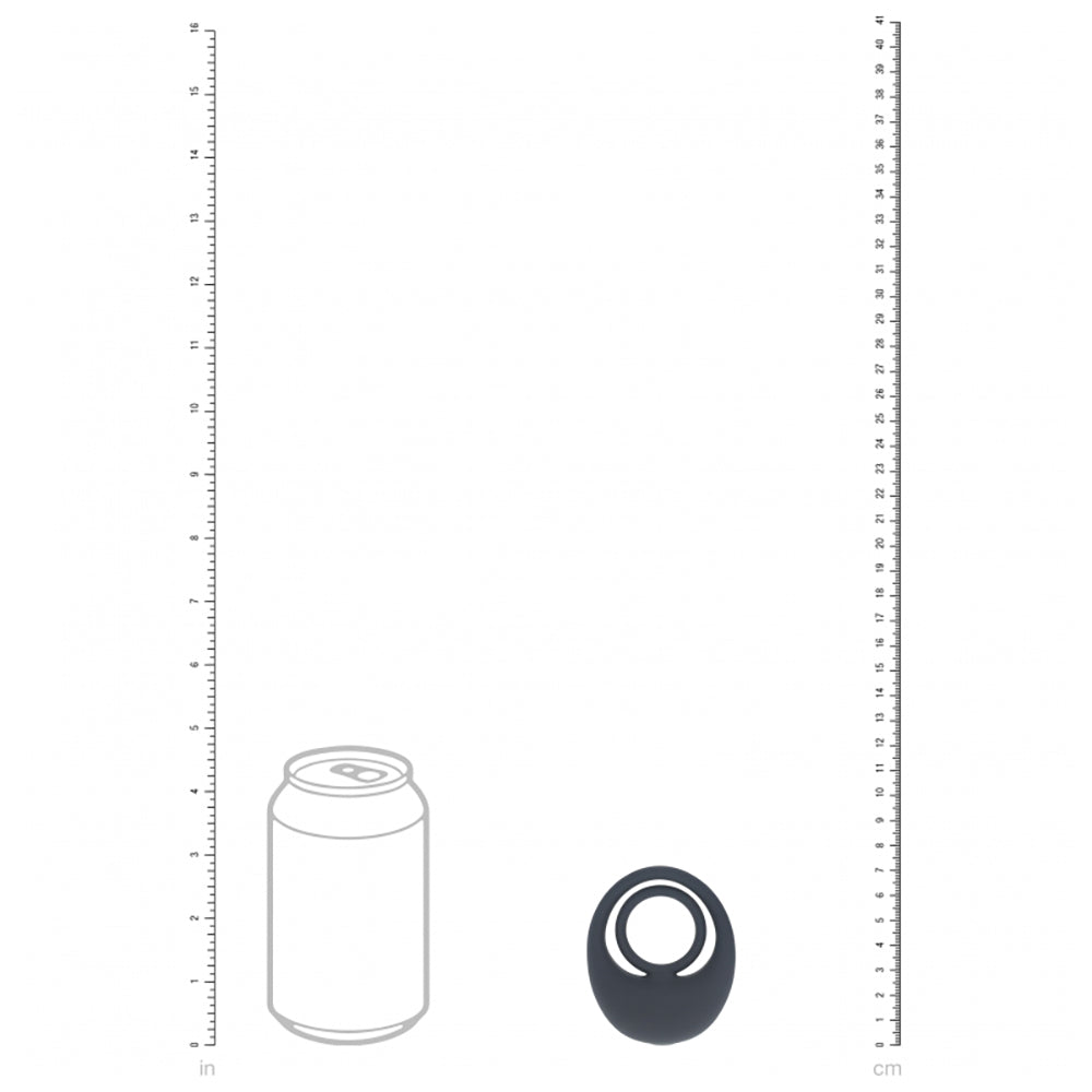 Levelz Vibrating Liquid Silicone Cock & Ball Ring Black