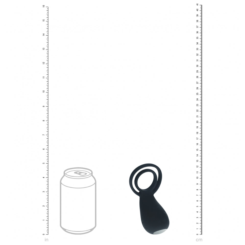 Levelz Vibrating Cock And Ball Ring With Paw Stimulator Black