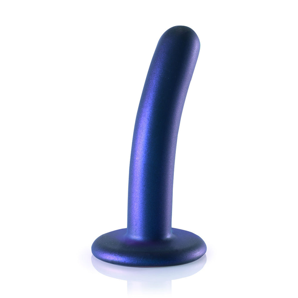 Smooth Silicone G-Spot Dildo 5" Metallic Blue