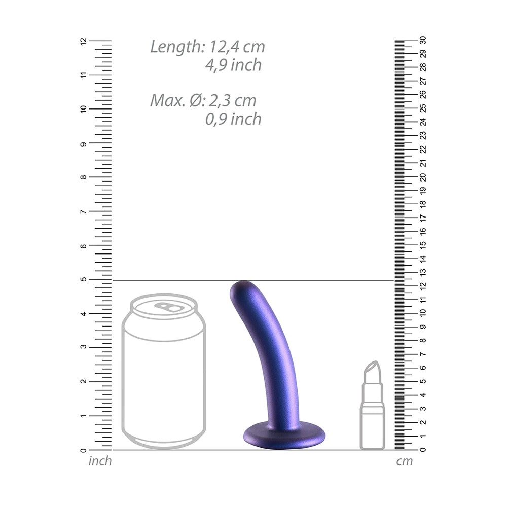Smooth Silicone G-Spot Dildo 5" Metallic Blue