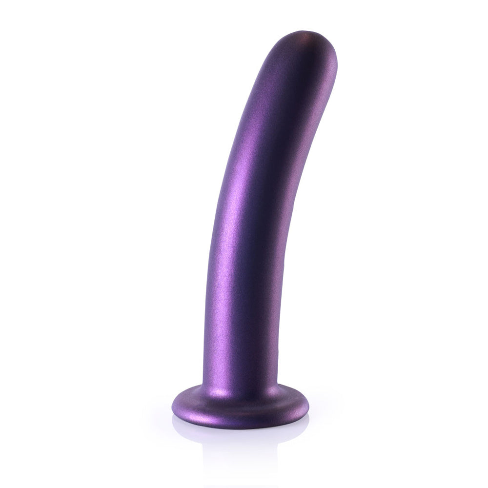 Smooth Silicone G-Spot Dildo 7" Metallic Blue