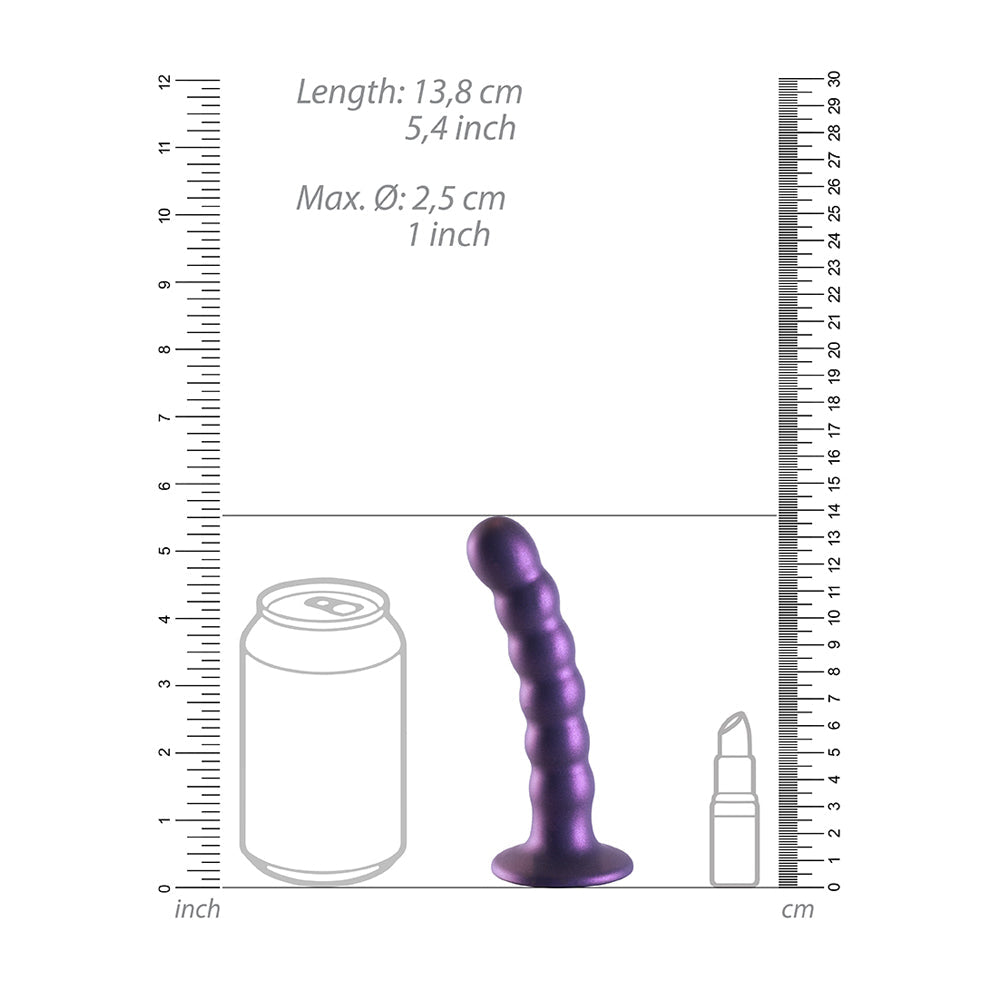Beaded Silicone G-Spot Dildo 5" Metallic Blue