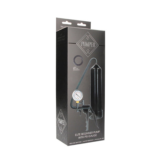 Pumped Elite Beginner Pump with PSI Gauge - Black