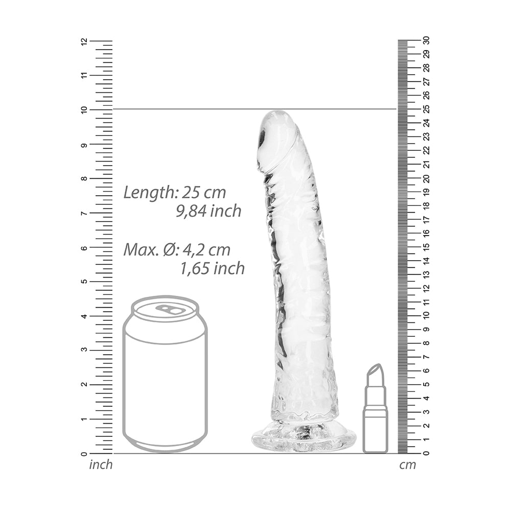 Realrock Crystal Clear Slim Dildo 9'' Transparent