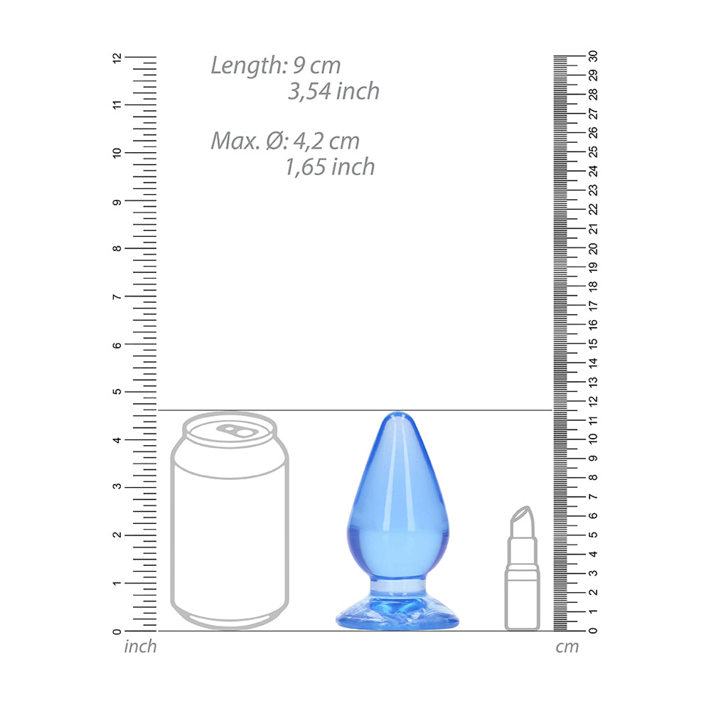 Realrock Crystal Clear Anal Plug 4.5-Inch Blue