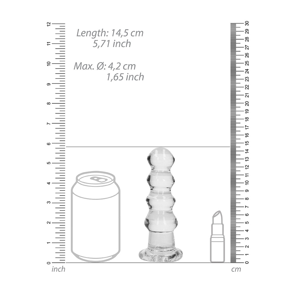 Realrock Crystal Clear Curvy Dildo & Butt Plug - 5.5 Inch Transparent