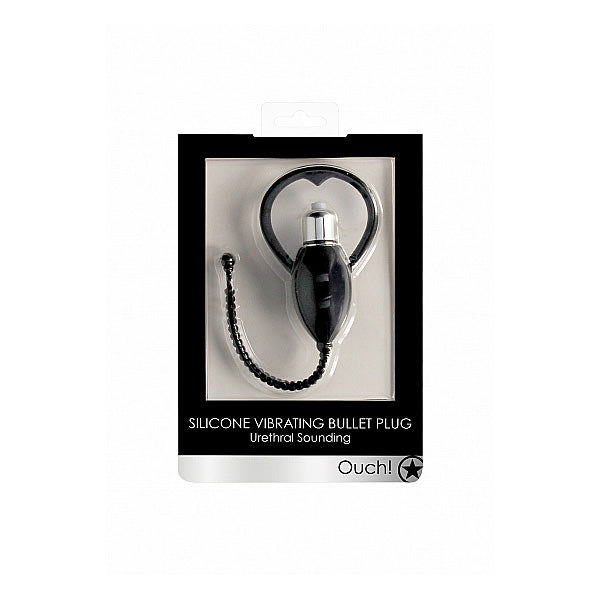Urethral Sounding Vibrating Bullet Plug – Black Sex Toy