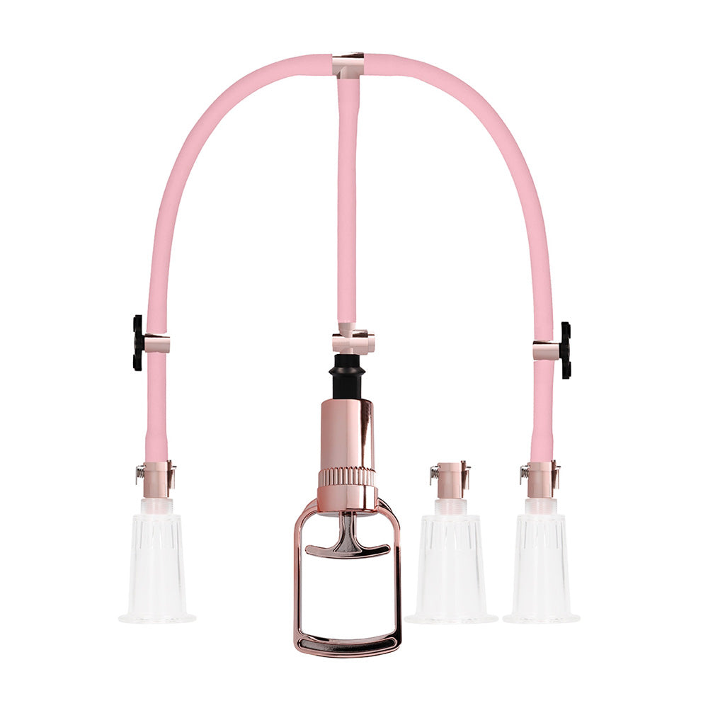 Rose Gold Clitoral & Nipple Pump Set - Large Vacuum Pump Kit