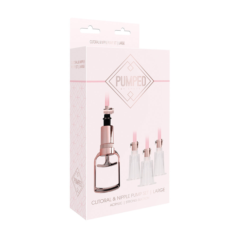 Rose Gold Clitoral & Nipple Pump Set - Large Vacuum Pump Kit