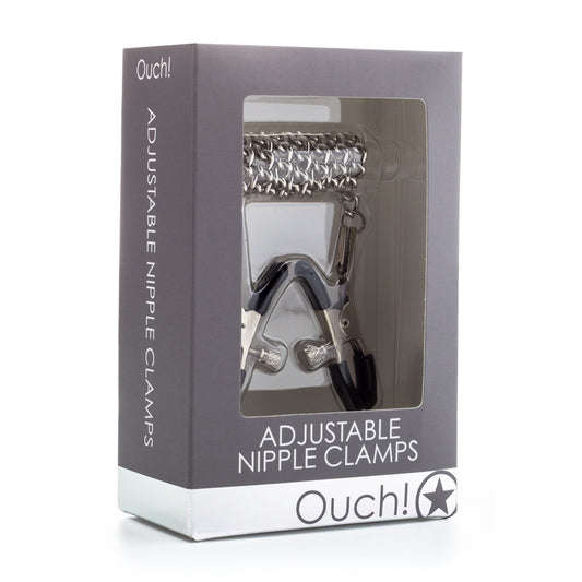Ouch! Adjustable Metal Nipple Clamps – Stainless Steel BDSM Fetish Toy for Nipples