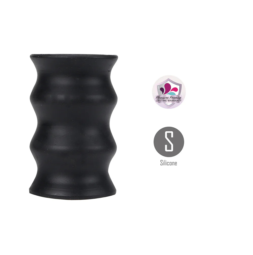 ELI Black Vibelite 4-Inch Textured Silicone Stroker - Rechargeable
