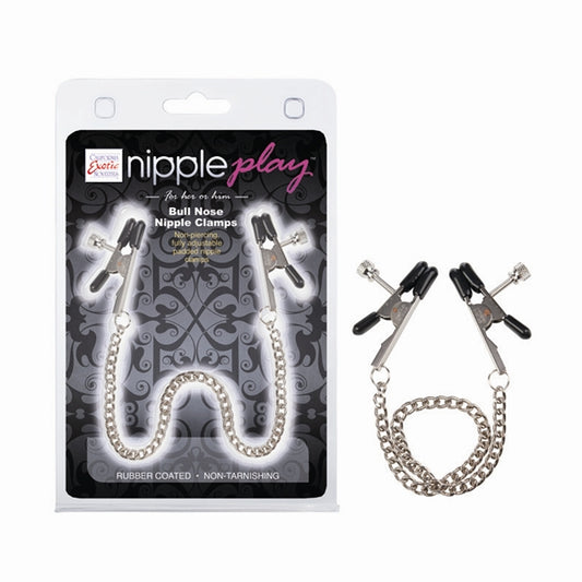 Nipple Play Bull Nose Nipple Clamps Silver