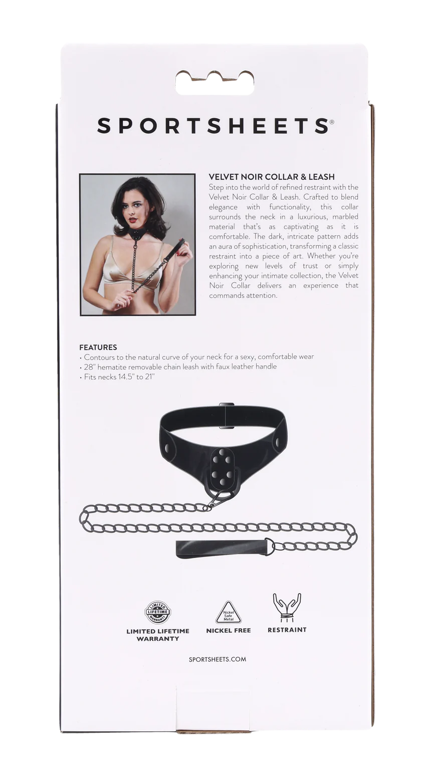 Velvet Noir Collar & Leash – Luxury Bondage Set for Sensual Play