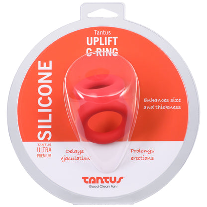 Uplift Crimson Silicone C-Ring - Penis Ring for Men