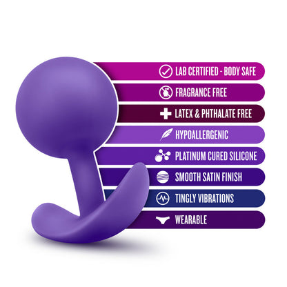 Luxe Wearable Vibrating Anal Plug – Purple, Silicone, Waterproof