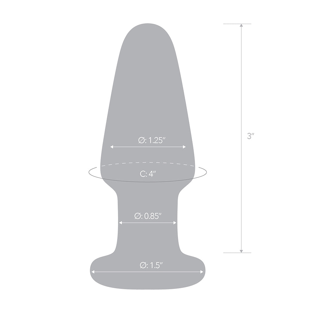 3.5-Inch Glass Butt Plug - Smooth Borosilicate Anal Plug