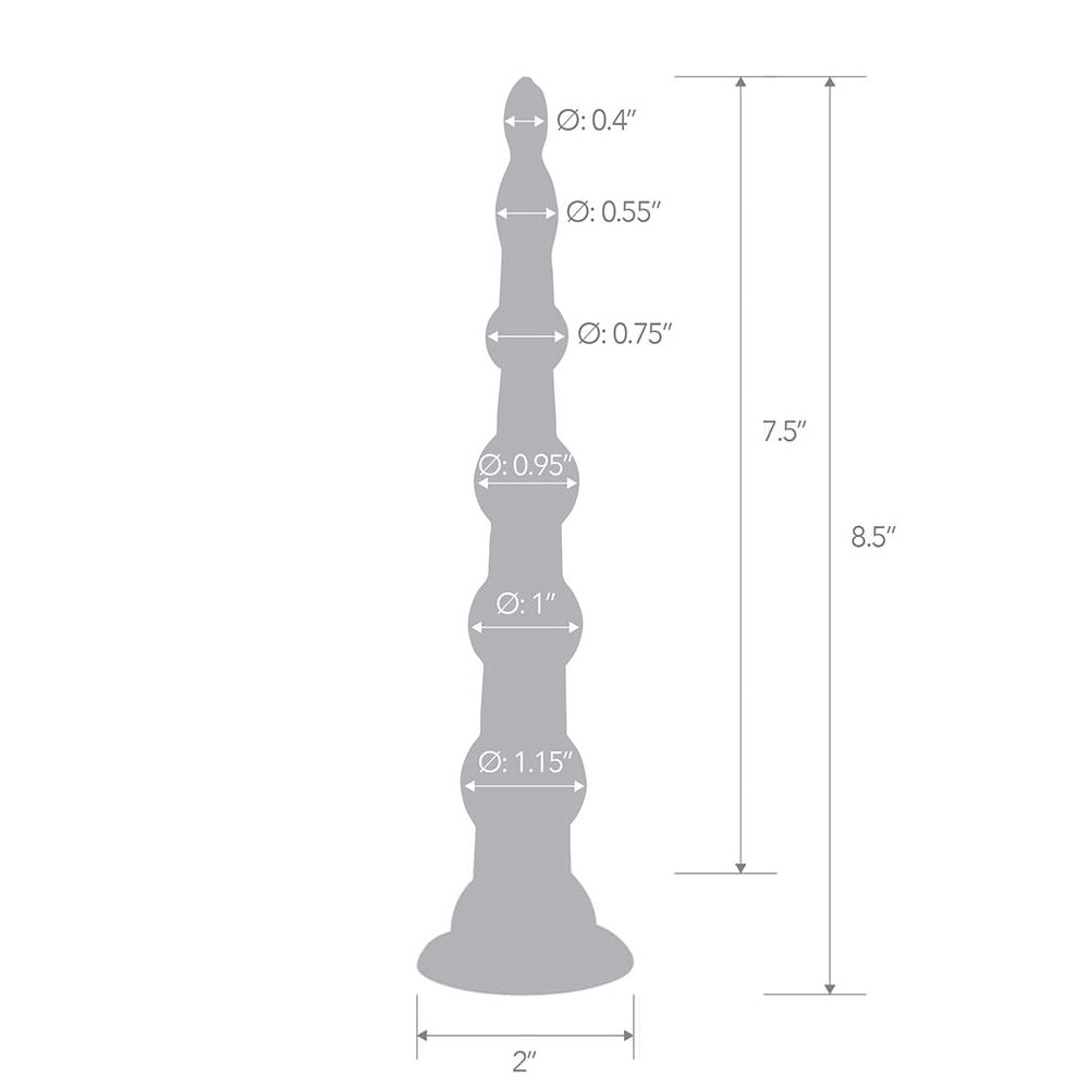 8.5-Inch Silicone Anal Beads with Suction Base