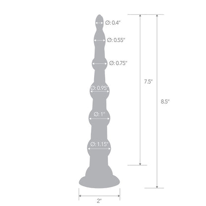 8.5-Inch Silicone Anal Beads with Suction Base