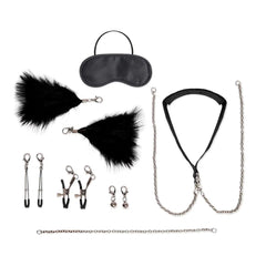 12-Piece Adjustable Interchangeable Collar and Nipple Clamps Set for BDSM and Fetish Play