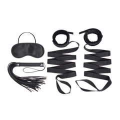 4Pc Bondage Bed Strap & Flogger Kit