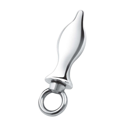 2.5-Inch Stainless Steel Tapered Butt Plug with Loop Hardware