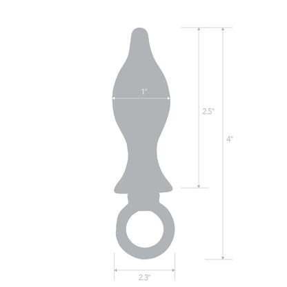 2.5-Inch Stainless Steel Tapered Butt Plug with Loop Hardware