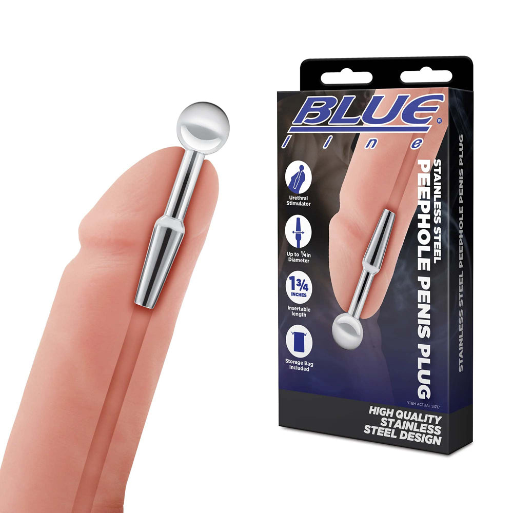 Stainless Steel Peephole Penis Plug - Medical-Grade Urethral Sex Toy for Men