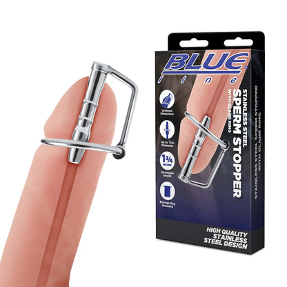 Stainless Steel Sperm Stopper with Glans Ring – Male Chastity Device & Penis Ring