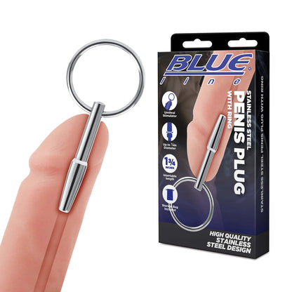 Stainless Steel Penis Plug with Ring - Urethral Sex Toy