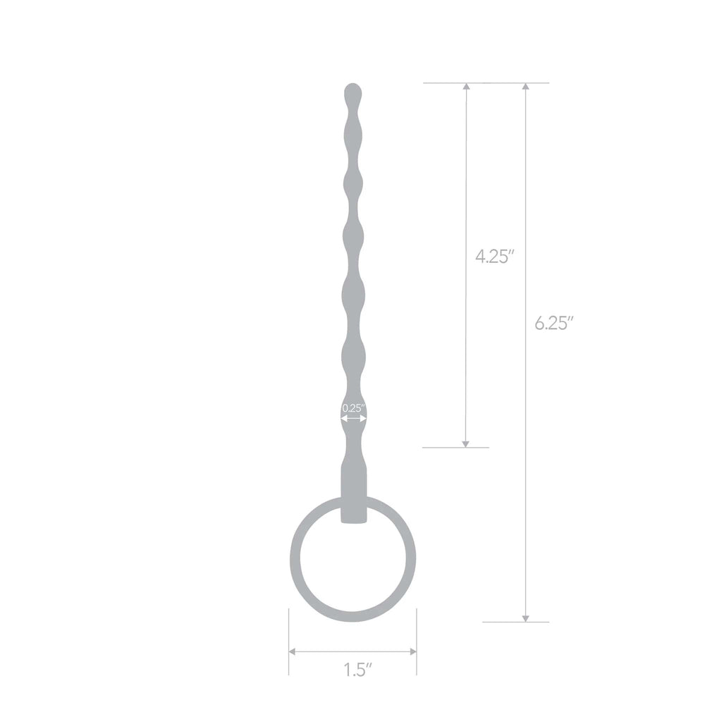 4.25-Inch Stainless Steel Ribbed Urethral Sound - Medical-Grade, Body-Safe Urethral Toy