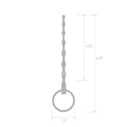 4.25-Inch Stainless Steel Ribbed Urethral Sound - Medical-Grade, Body-Safe Urethral Toy