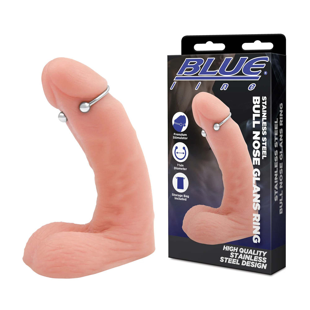 Stainless Steel Bull Nose Glans Ring - Penis Ring for Men, Male Body Jewelry