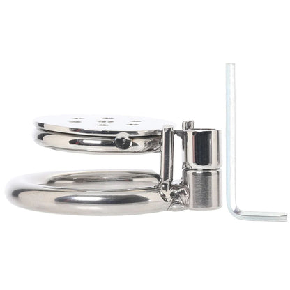 Lockmaster Stainless Steel Flat-Inverted Chastity Cage - Male Chastity Device