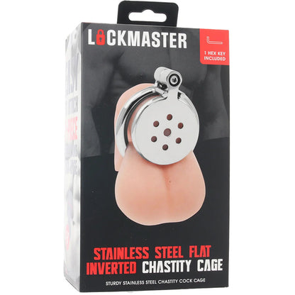 Lockmaster Stainless Steel Flat-Inverted Chastity Cage - Male Chastity Device